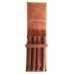 4 Pen Top Flap Case, Saddle Brown