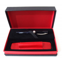 Mirage Black Fountain Pen with Leather Pouch Gift Set